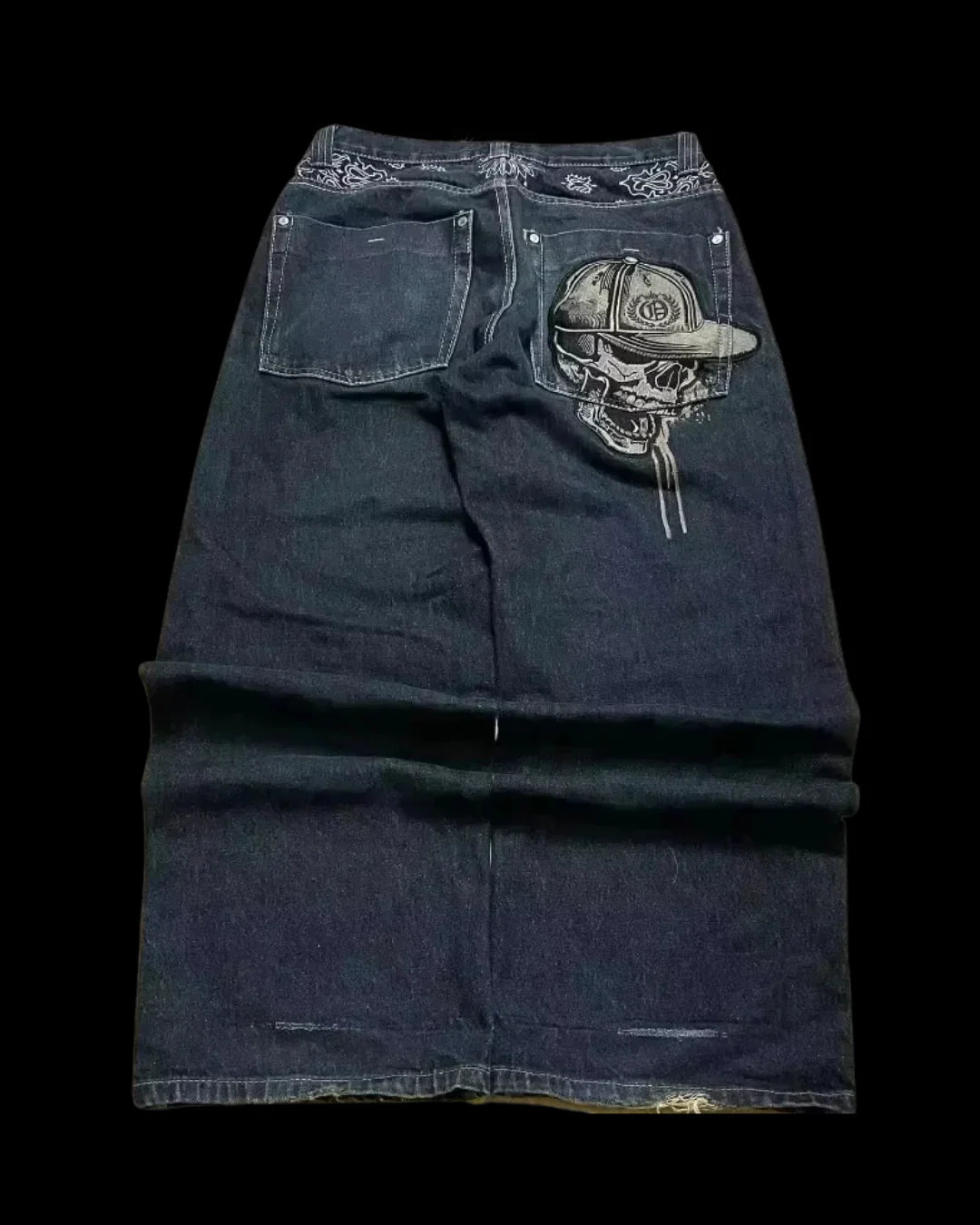 SKULLY WIDE LEG JEANS